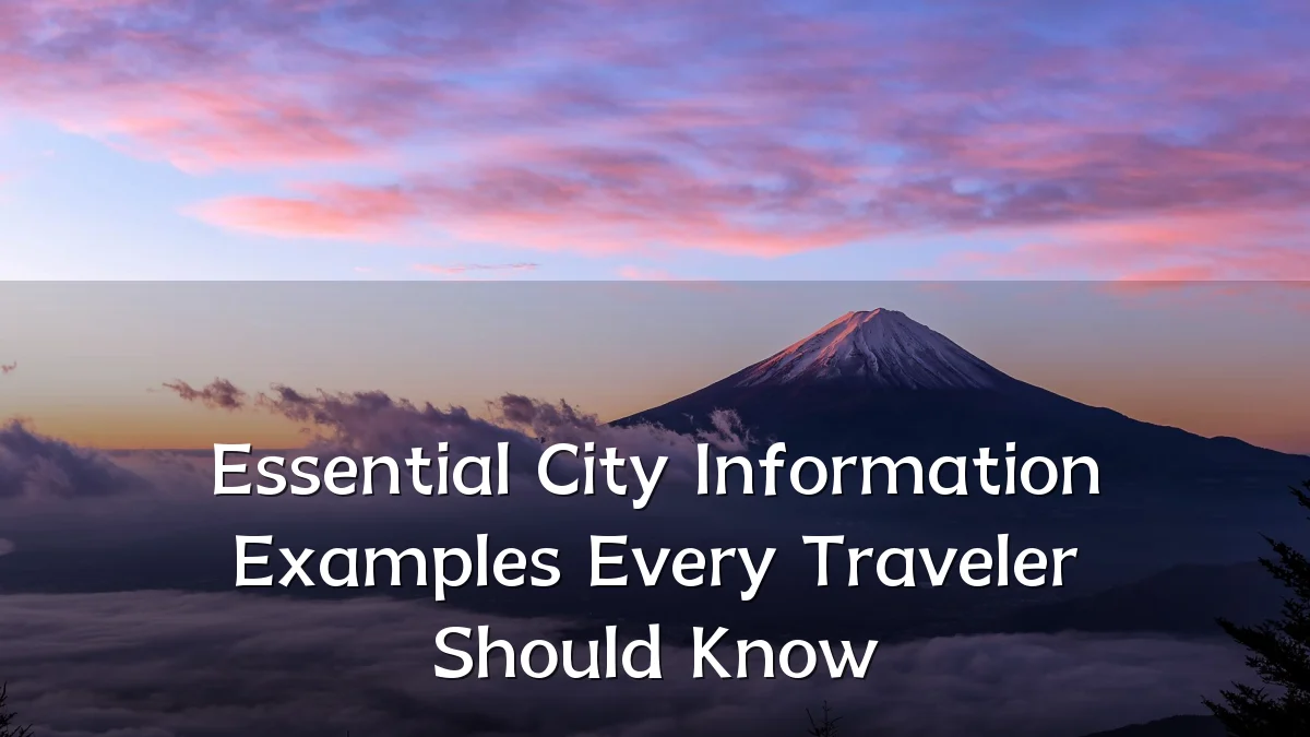 Essential City Information Examples Every Traveler Should Know