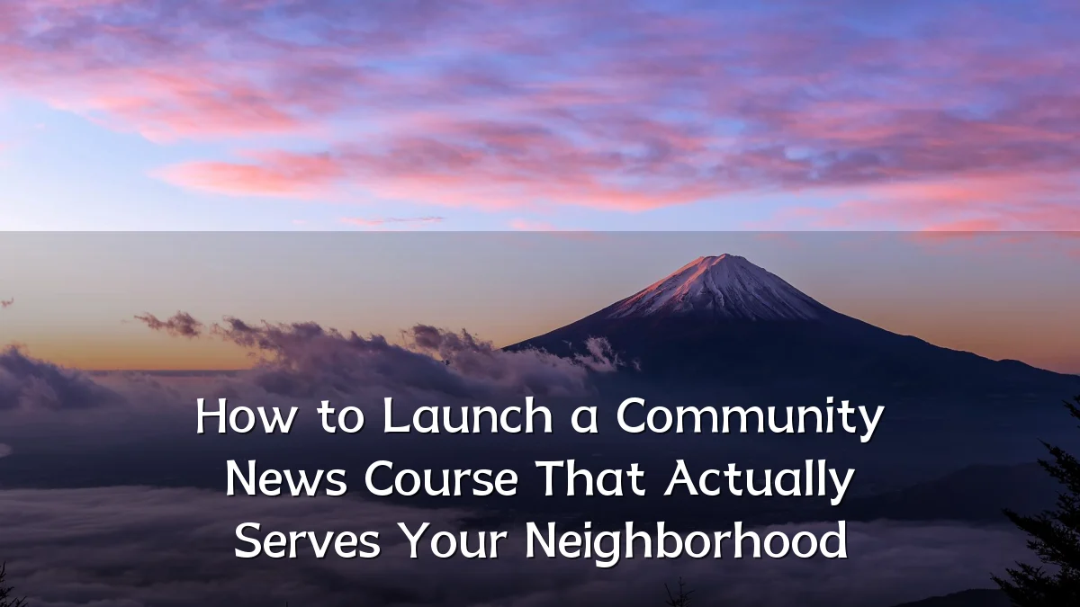 How to Launch a Community News Course That Actually Serves Your Neighborhood