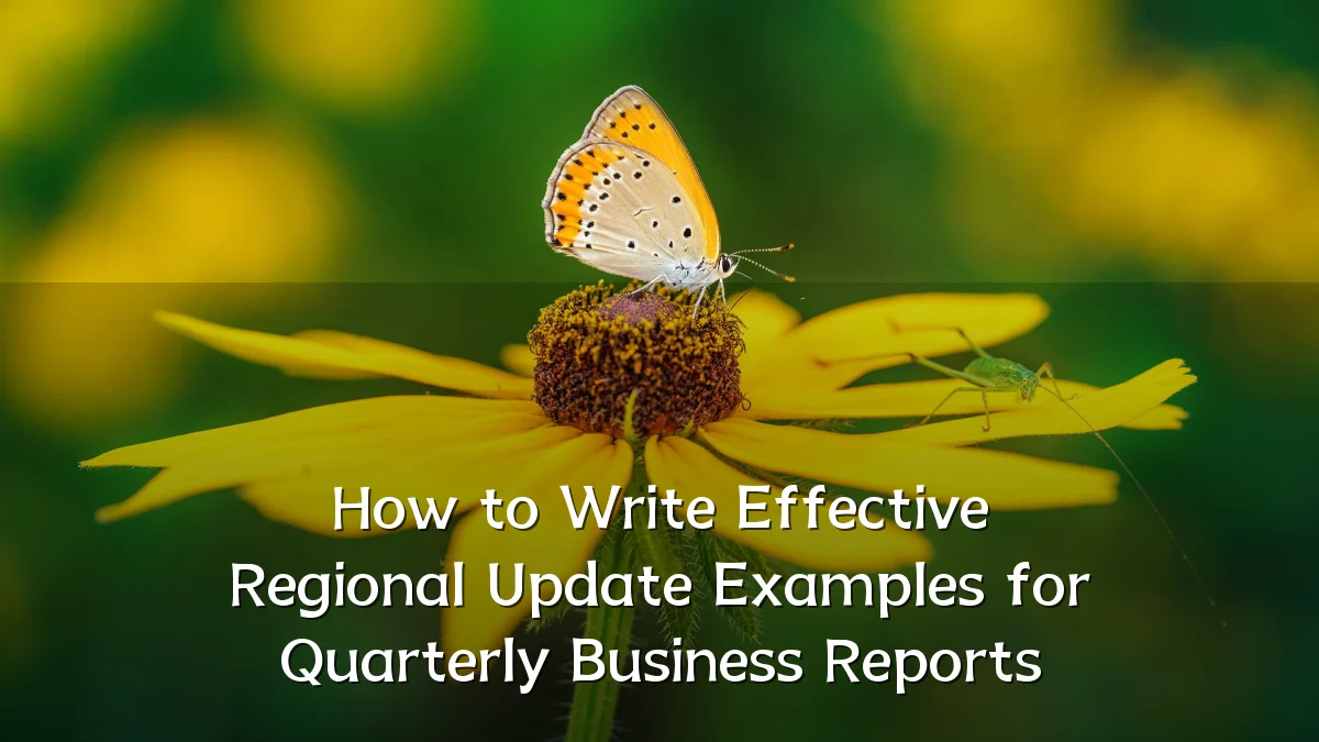 How to Write Effective Regional Update Examples for Quarterly Business Reports