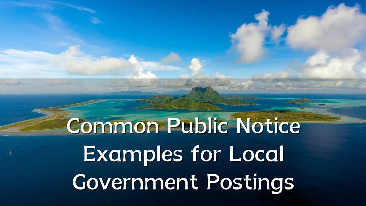Common Public Notice Examples for Local Government Postings