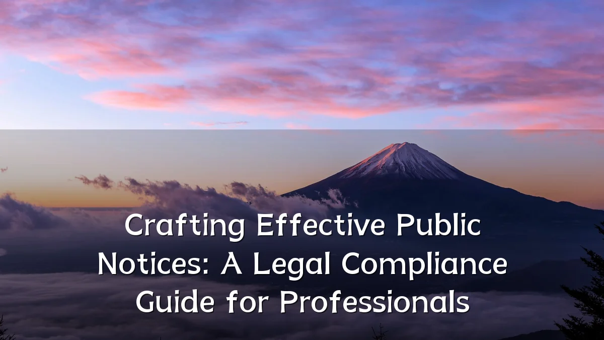 Crafting Effective Public Notices: A Legal Compliance Guide for Professionals