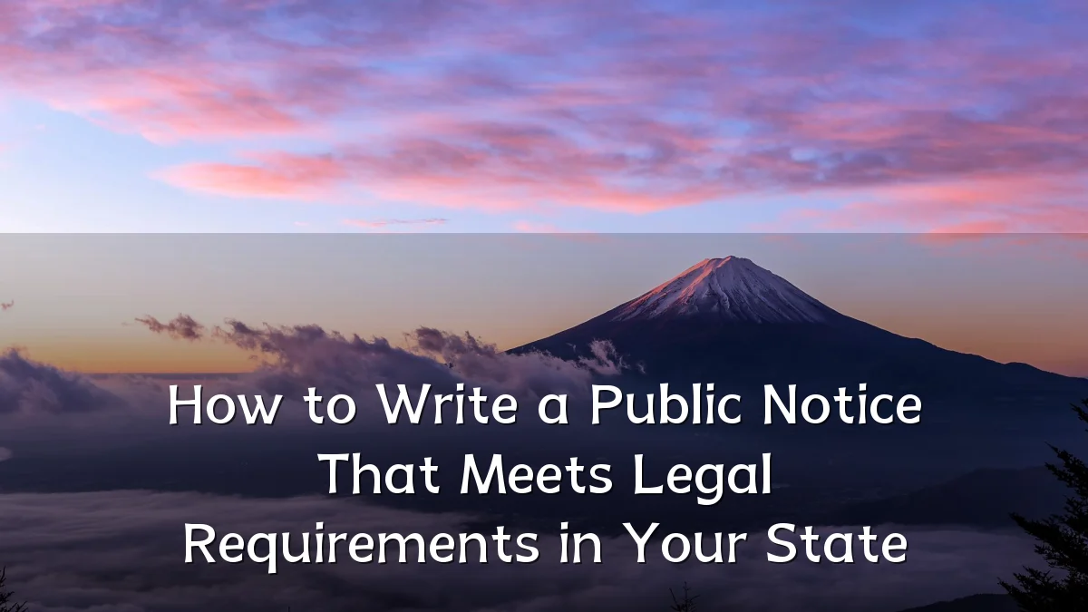How to Write a Public Notice That Meets Legal Requirements in Your State