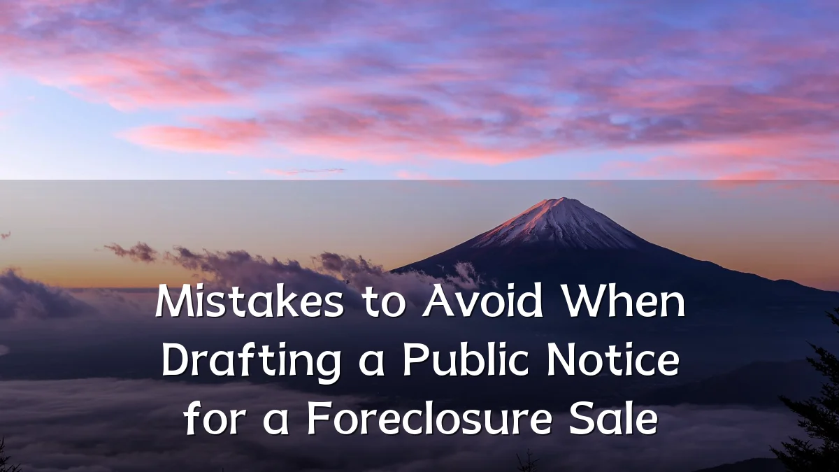 Mistakes to Avoid When Drafting a Public Notice for a Foreclosure Sale