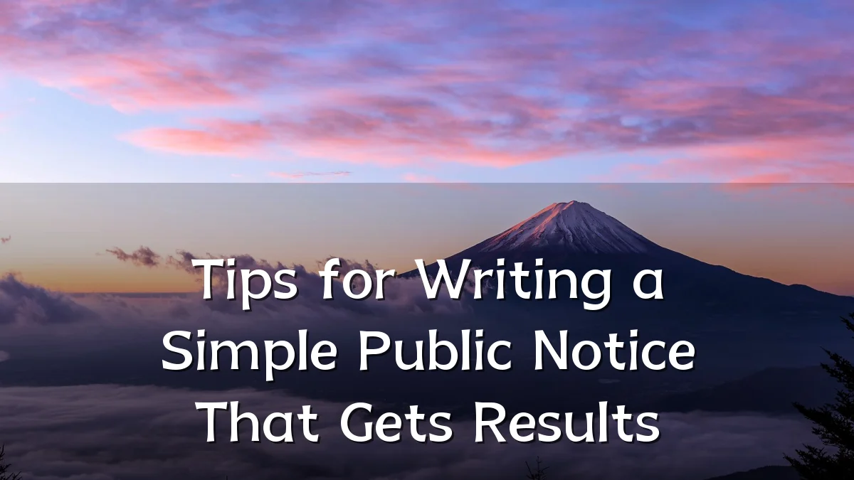 Tips for Writing a Simple Public Notice That Gets Results