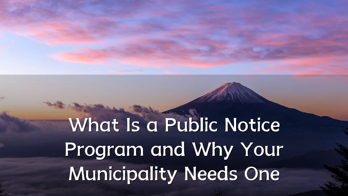 What Is a Public Notice Program and Why Your Municipality Needs One
