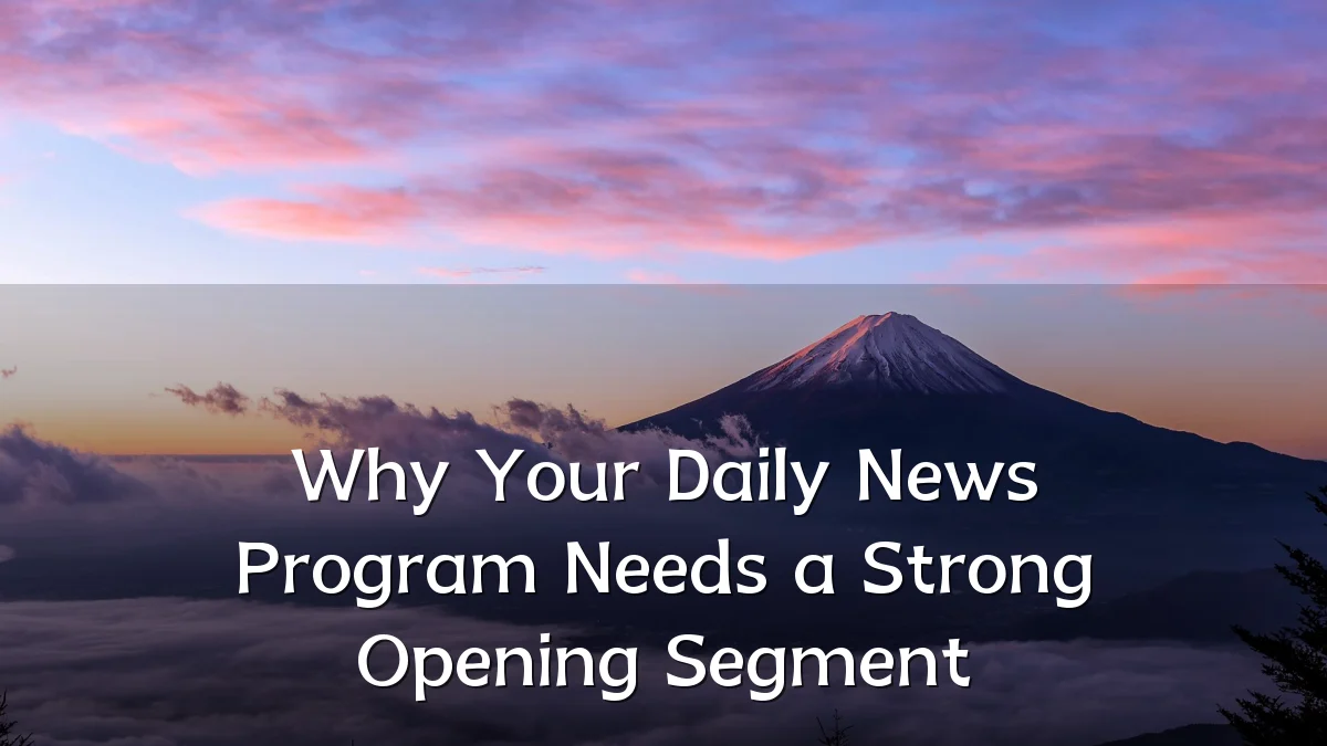 Why Your Daily News Program Needs a Strong Opening Segment